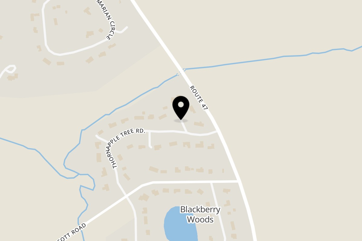 Map showing the location of Puff Shack BBQ Sugar grove on North Dr in Blackberry Township
