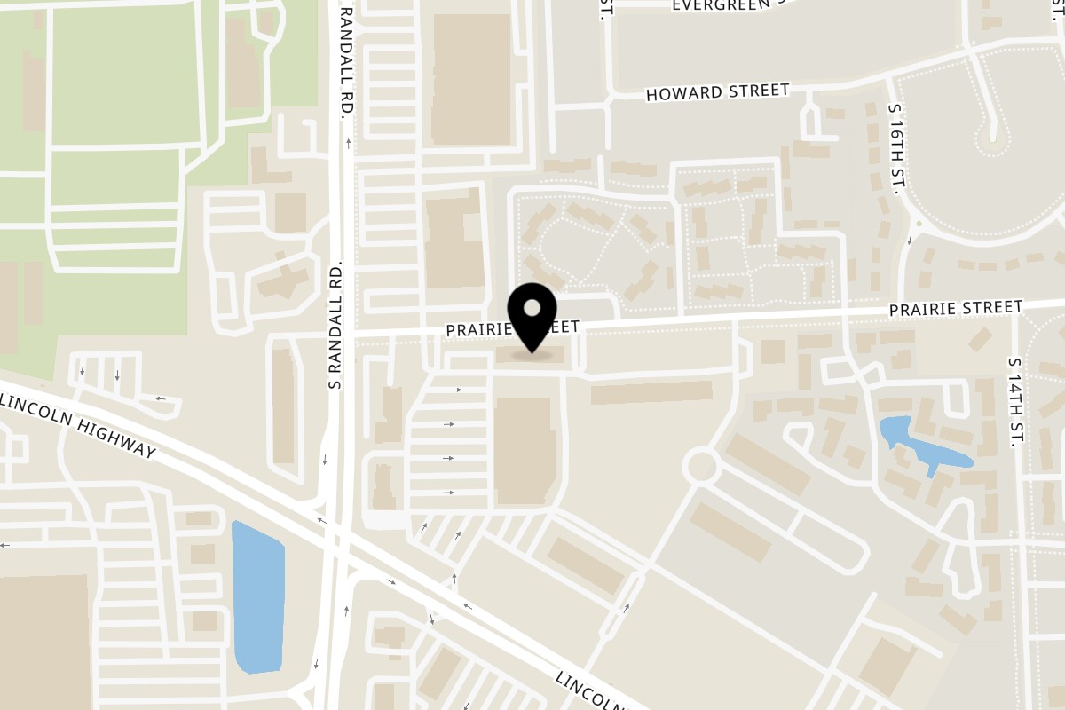 Map showing the location of Puff Shack BBQ St. Charles on 2075 Prairie St in St. Charles